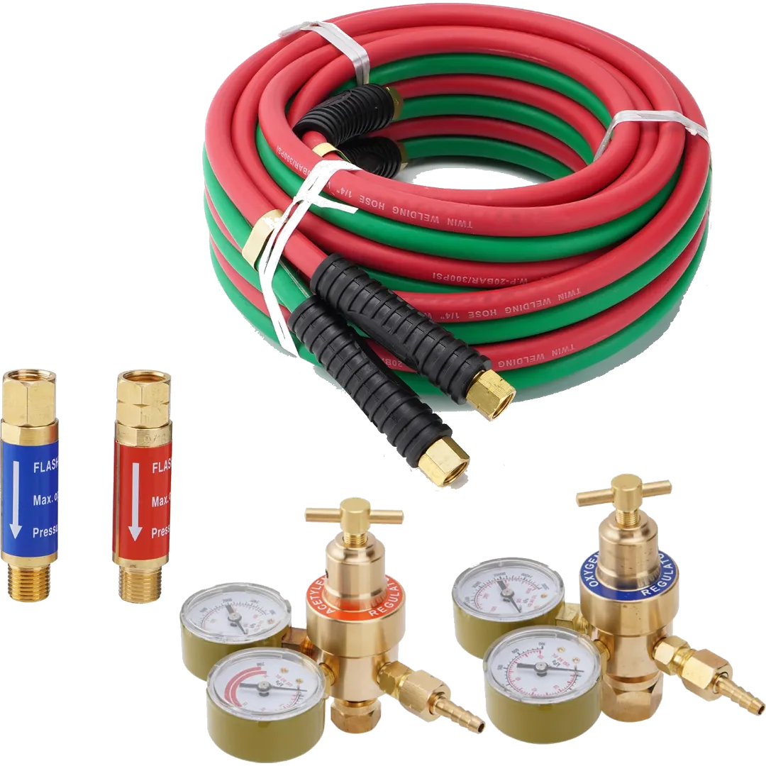 Oxygen acetylene regulator and hose Oxygen acetylene regulator and hose